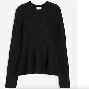 H&M Rib-knit Peplum Sweater Size S NEW WITH TAG!